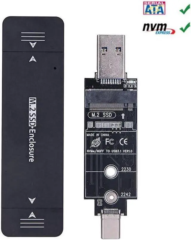 Main image of Dual Protocol USB3.1 Type C M.2 SATA NVME Enclosure SSD Adapter USB NVME Case SSD M2 NVME External Case M2 SATA SSD Box RTL9210B