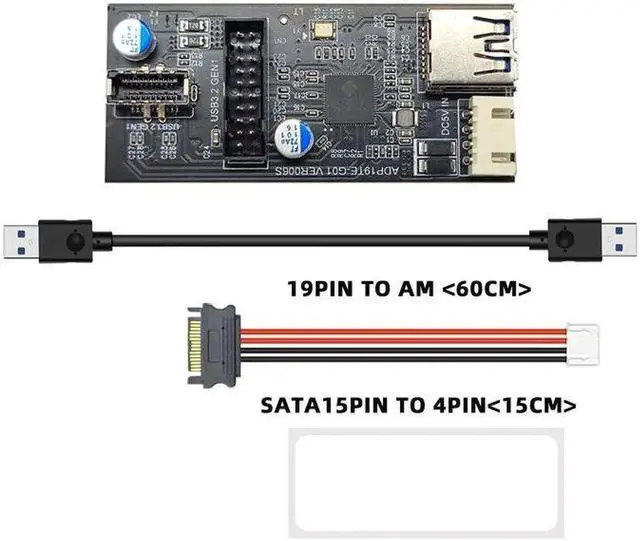 Main image of Header 19pin to Type E + 19Pin Motherboard 1 to 2 Splitter USB 3.0 Hub USB Adapter Conector USB 19Pin Connector Extension Cables Grey