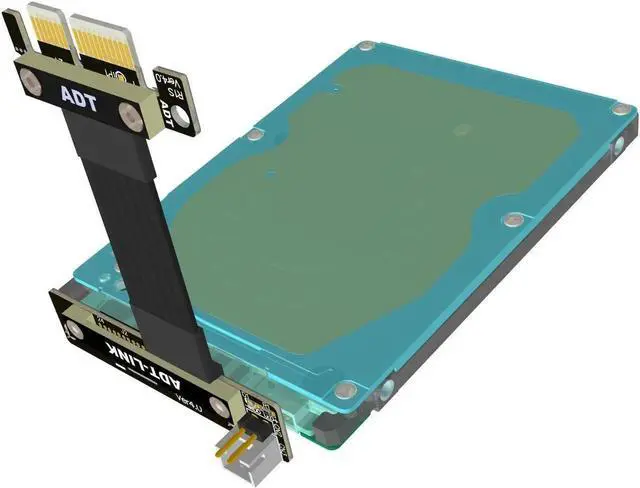 Alt view image 2 of 7 - PCIe 4.0 1x SSD To SFF-8639 (U.2) Adapter Cable For 2.5" NVMe U.2 SFF-8639 SSD Gold