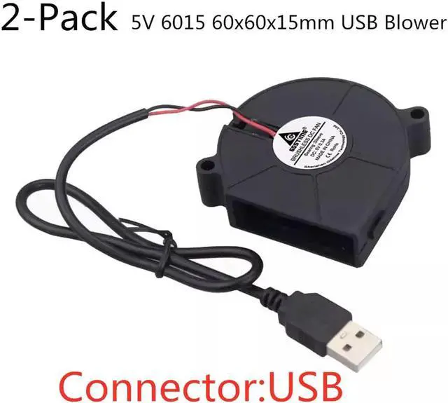 Main image of 2PCS 6015 DC Blower Fan 5V 12V 24V 60x60x15mm Brushless Blower Fan Turbo Fan 60MM Cooling USB Blower Fan