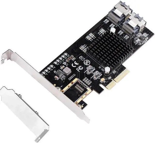 Alt view image 6 of 6 - PCI-E/PCIE SATA Card PCI Express SATA Controller PCIE to SATA 3.0 Card 8-Port SATA3 Expansion Adapter +Cable