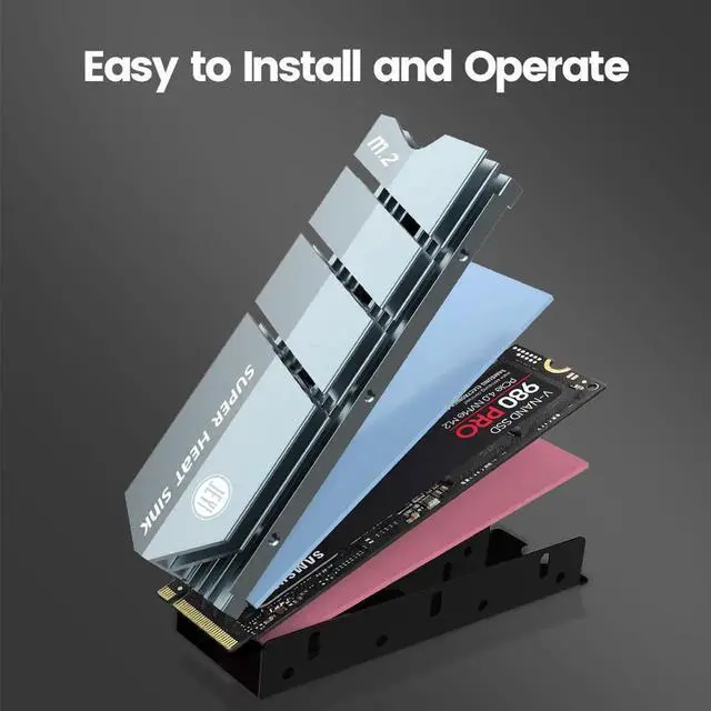 Alt view image 7 of 7 - SSD Cooling M.2 Heatsink NVME Heat sink NGFF M.2 2280 Aluminum Cooler Thermal Conductivity Silicon Wafer Cooling