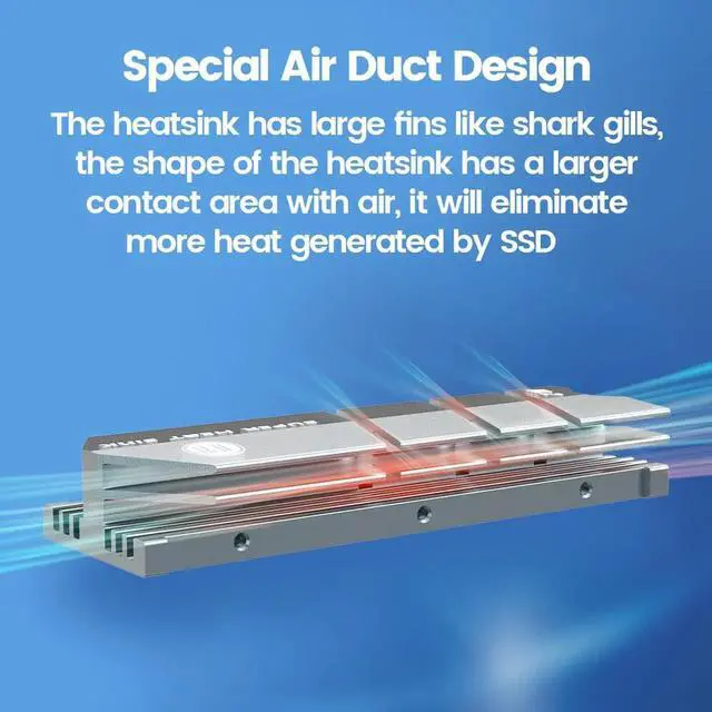 Alt view image 2 of 7 - SSD Cooling M.2 Heatsink NVME Heat sink NGFF M.2 2280 Aluminum Cooler Thermal Conductivity Silicon Wafer Cooling