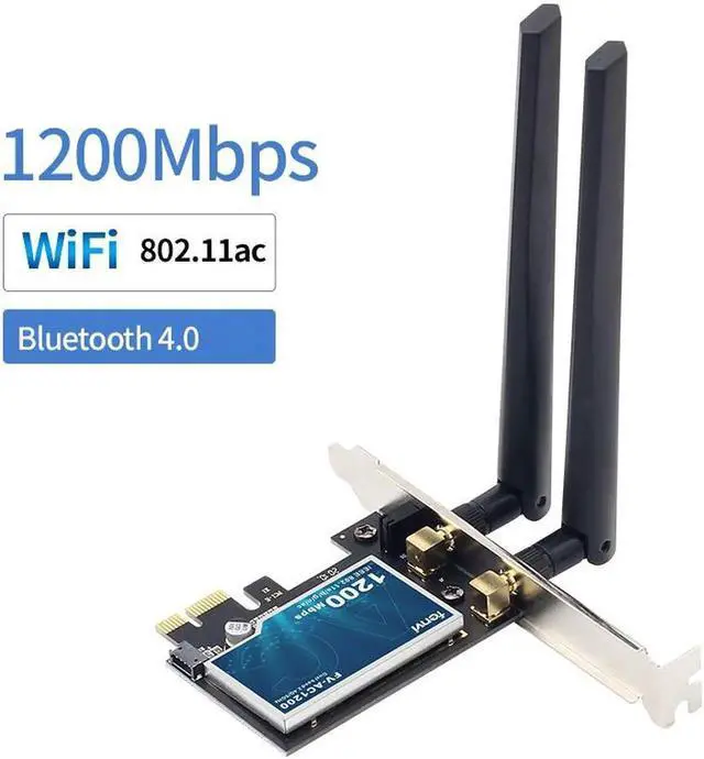 Main image of Dual Band AC 1200Mbps Wireless Bluetooth WiFi Card WiFi PCIe Network Adapter 5GHz/2.4GHz PCI Express Network Wlan BT4.0