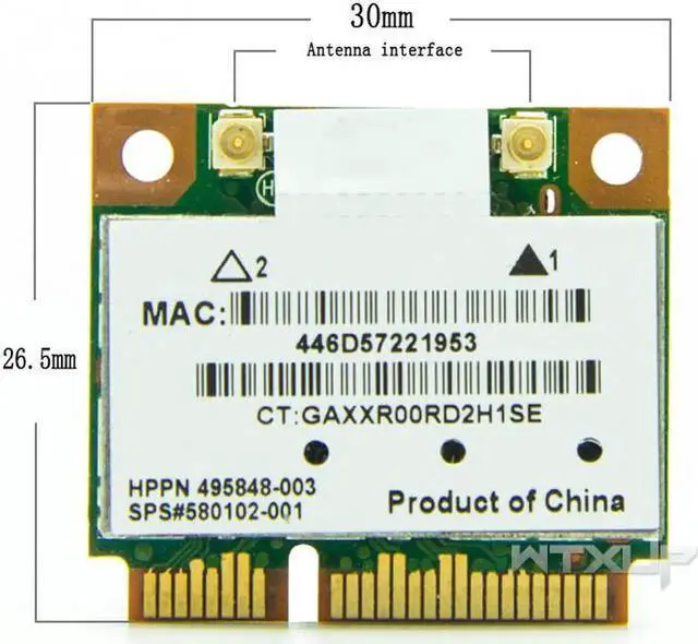 Alt view image 2 of 4 - Atheros AR5BHB92-H 300Mpbs 802.11a/b/g/n Dual Band 2.4G/5G Mini PCIE Wireless N Card AR9280 For windows/Mac wifi module