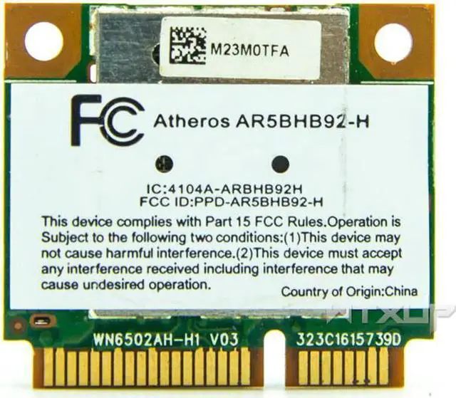 Alt view image 3 of 4 - Atheros AR5BHB92-H 300Mpbs 802.11a/b/g/n Dual Band 2.4G/5G Mini PCIE Wireless N Card AR9280 For windows/Mac wifi module