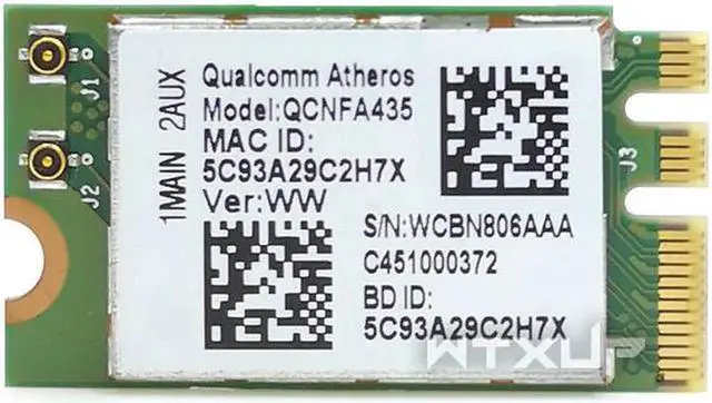 Alt view image 3 of 5 - Wireless Adapter Card for Qualcomm QCA9377 QCNFA435 802.11AC NFA435 433Mbps 2.4G/5G DW1810 NGFF WIFI CARD Bluetooth 4.1