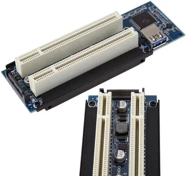 Alt view image 4 of 7 - Desktop PCI-Express PCI-e to PCI Adapter Card PCIe to Dual Pci Slot Expansion Card USB 3.0 Add on Cards Convertor