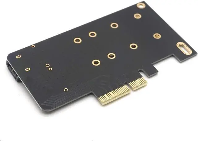 Alt view image 3 of 7 - Dual M.2 PCIe Adapter M2 SSD NVME M Key SATA-based B Key to PCI-e 3.0 x 4 Controller Converter Card Support 2280 2260 2242 2230