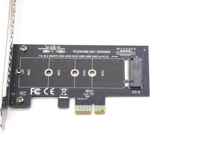 Alt view image 3 of 7 - NVME SSD M2 PCIE 1x Adapter PCIE to M2 Adapter M.2 NVME SSD to PCI Express X1 Card Riser Adapter M Key for 2230-2280 M2 SSD