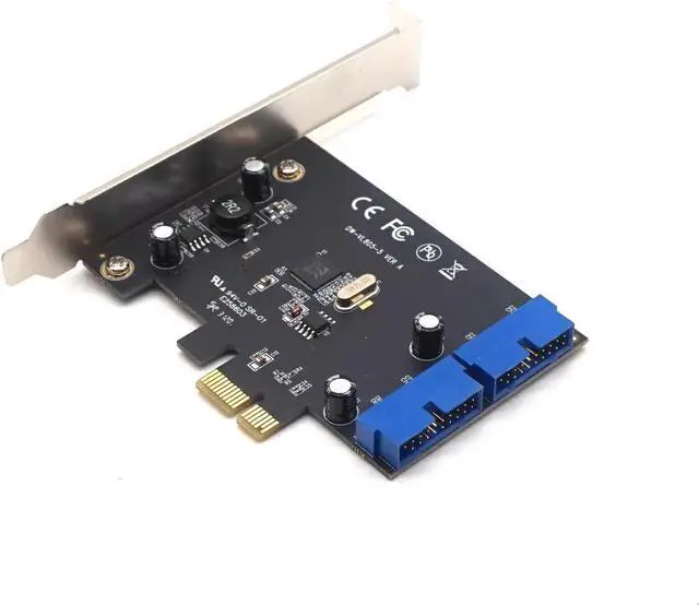 Alt view image 5 of 7 - PCI Express to Dual 20 Pin USB 3.0 Controller Card Super Speed PCI-E X1 to 2 Ports USB 3.0 19 Pin Header With Low Profile Bracket