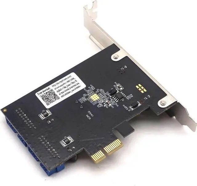 Alt view image 7 of 7 - PCI Express to Dual 20 Pin USB 3.0 Controller Card Super Speed PCI-E X1 to 2 Ports USB 3.0 19 Pin Header With Low Profile Bracket