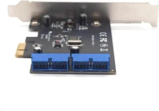 Alt view image 2 of 7 - PCI Express to Dual 20 Pin USB 3.0 Controller Card Super Speed PCI-E X1 to 2 Ports USB 3.0 19 Pin Header With Low Profile Bracket