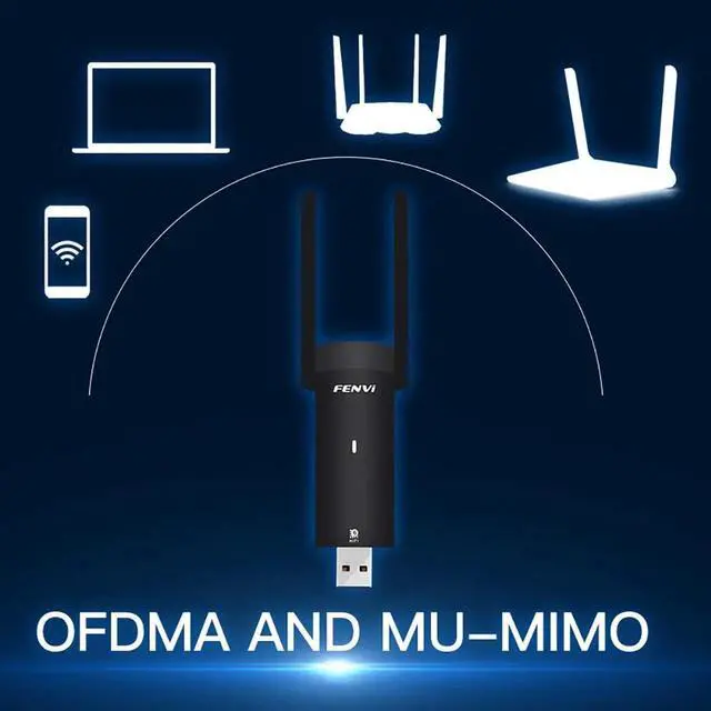Alt view image 2 of 5 - 1800Mbps WiFi 6 USB Adapter Wireless Network Card USB 3.0 WiFi6 Dongle USB LAN Ethernet Dual Band 2.4G/5.8G For PC Laptop Win 10