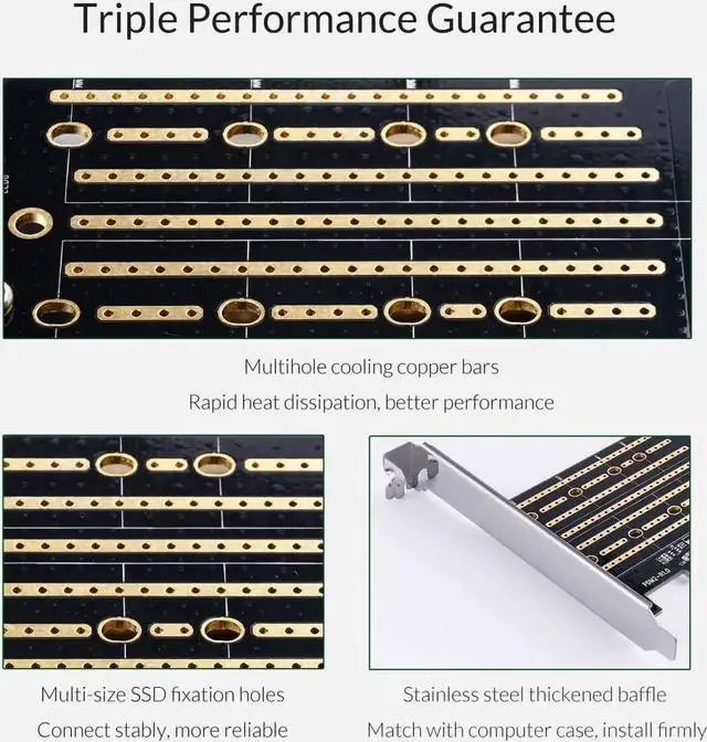 Alt view image 4 of 7 - PCI-E Express M.2 M B key Interface SSD M.2 NVME to PCI-E 3.0 X4 Gen3 Convert Card Support 2230-2280 Size Super Speed Card