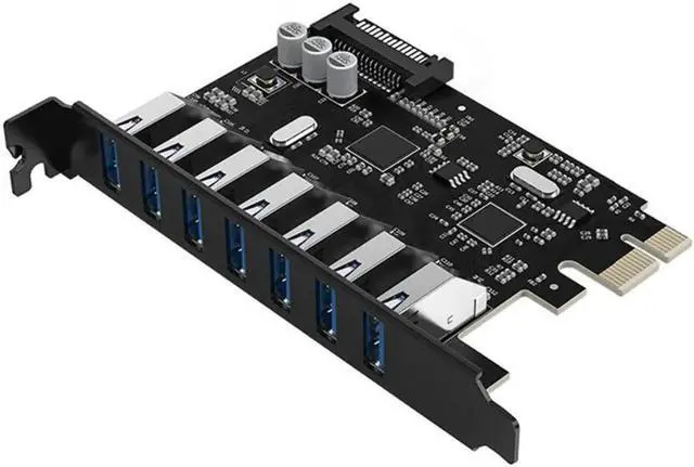 Main image of 7 Port USB3.0 PCI-E Express Card Sata to 15 Pin High Speed Extender Adapter Card Power Connector