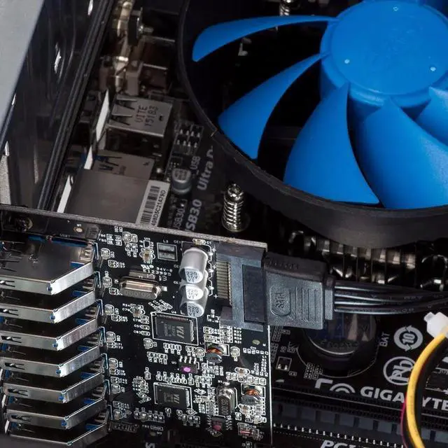 Alt view image 3 of 7 - 7 Port USB3.0 PCI-E Express Card Sata to 15 Pin High Speed Extender Adapter Card Power Connector