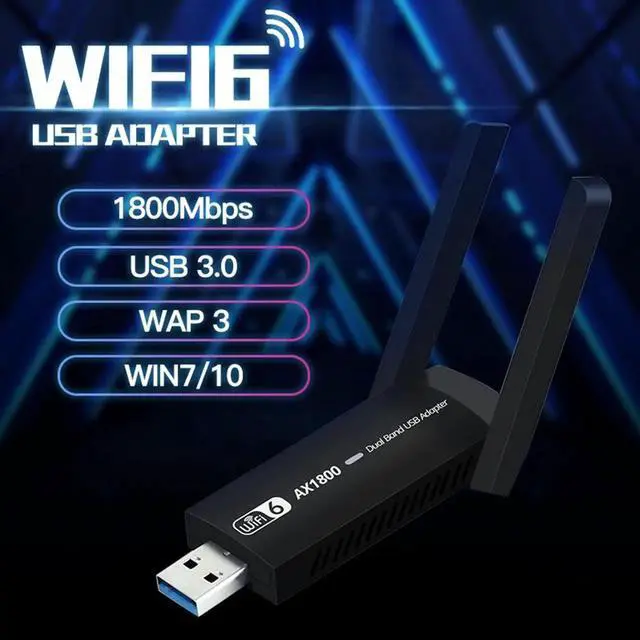 Alt view image 3 of 5 - 1800Mbps WiFi 6 USB Adapter Wireless Network Card USB 3.0 WiFi6 Dongle USB LAN Ethernet Dual Band 2.4G/5.8G For PC Laptop Win 10 1300Mbps(or AC1300)