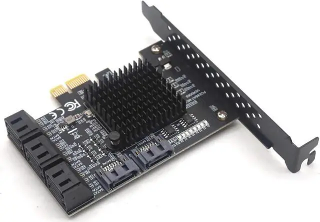 Alt view image 4 of 7 - 8 Ports SATA 3.0 to PCIe Expansion Card PCI Express 8 SATA Adapter 8 Port SATA 3 Converter with Heat Sink 88SE9215 Chip for HDD