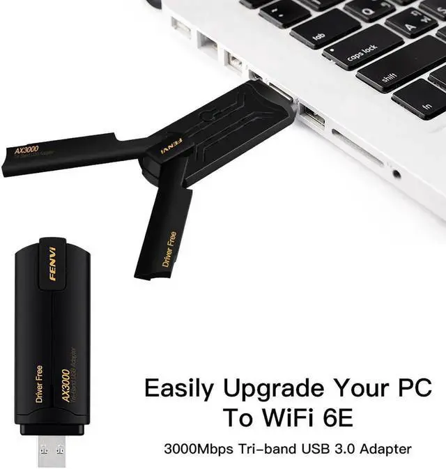 Alt view image 2 of 7 - WiFi6E USB3.0 WiFi Adapter AX3000 Tri-Band 2.4G/5G/6GHz Wireless Network Card WiFi Dongle Wlan Receiver For Win10/11 Driver Free