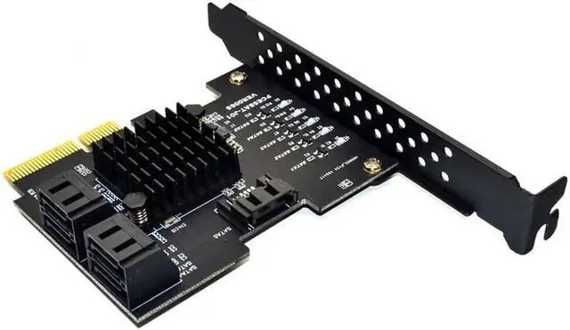 Main image of PCIE PCI-E to 5 ports SATA 3.0 expansion Card 4X Gen 3 PCI express 5 SATA Adapter SATA 3 Converter with Heatsink for HDD