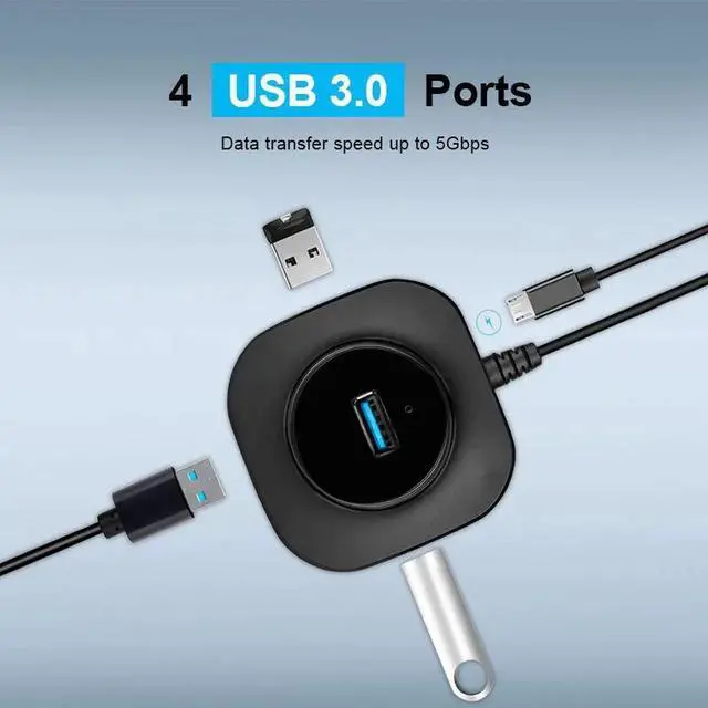 Alt view image 2 of 7 - USB HUB USB 3.0 Hub 2.0 Multi USB Splitter Adapter 4 Ports Speed Mini Multiple 3 Hab usb3.0 HUB Port USB-Hub Expander For PC