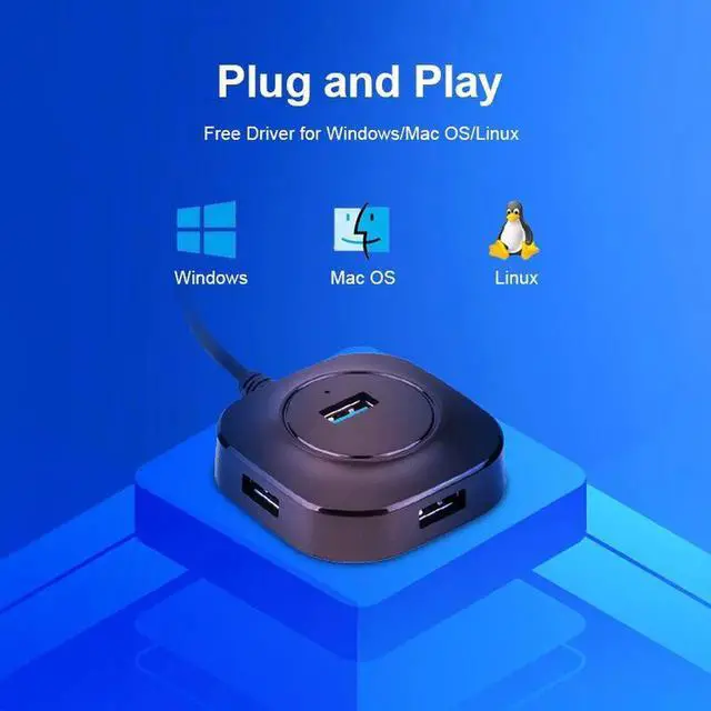 Alt view image 7 of 7 - USB HUB USB 3.0 Hub 2.0 Multi USB Splitter Adapter 4 Ports Speed Mini Multiple 3 Hab usb3.0 HUB Port USB-Hub Expander For PC