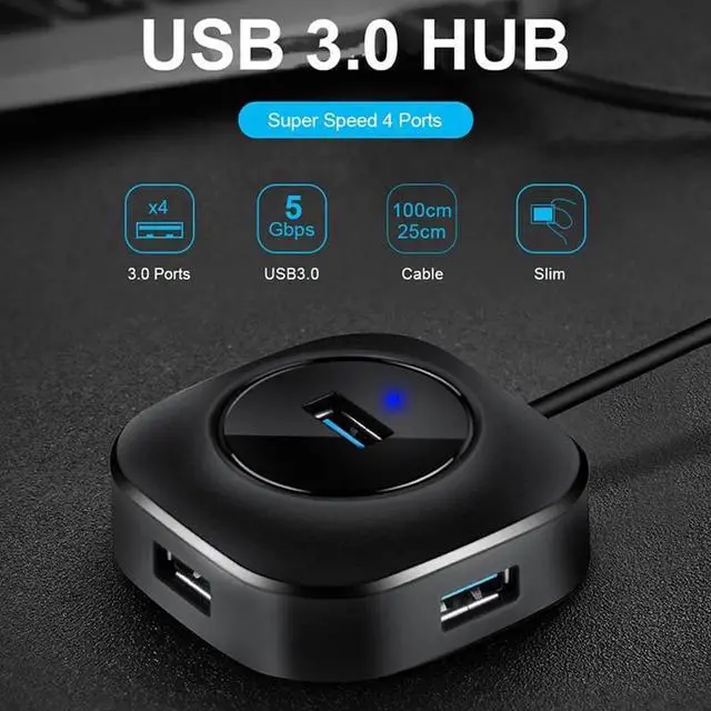 Alt view image 6 of 7 - USB HUB USB 3.0 Hub 2.0 Multi USB Splitter Adapter 4 Ports Speed Mini Multiple 3 Hab usb3.0 HUB Port USB-Hub Expander For PC