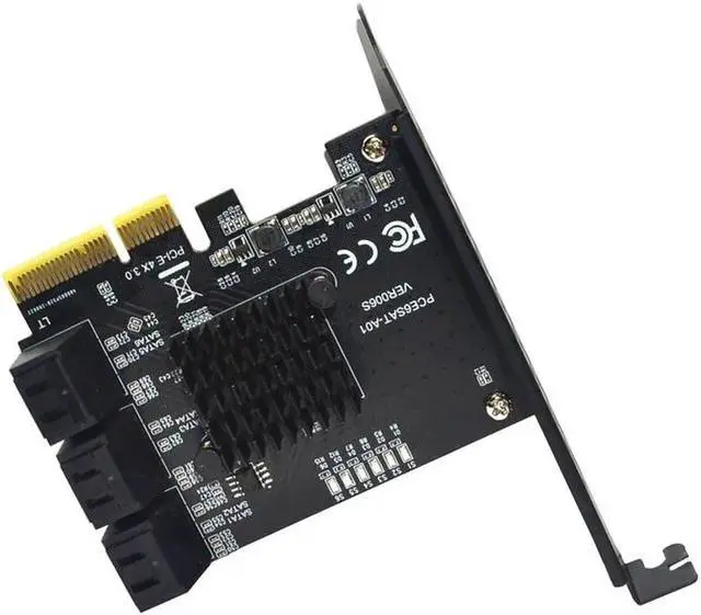 Alt view image 4 of 6 - PCIE PCI-E to 6 Ports SATA 3.0 PCI Express x4 Expansion Card 6 SATA3.0 PCIe PCI-e 6 Port SATA Controller for HDD ASMedia ASM1166