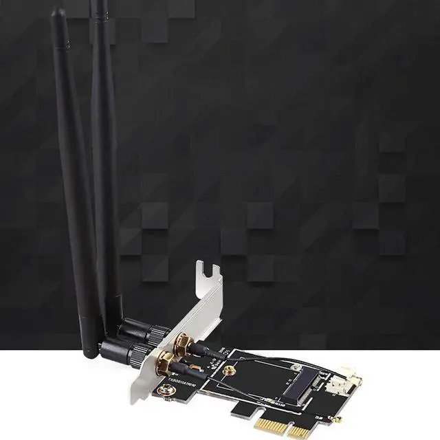 Alt view image 3 of 6 - PCI-E X1 to M.2 NGFF E-Key WiFi Wireless Network Adapter Converter Card with Bluetooth for Desktop PC