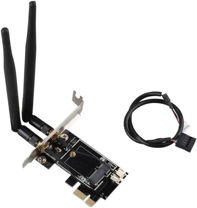 Main image of PCI-E X1 to M.2 NGFF E-Key WiFi Wireless Network Adapter Converter Card with Bluetooth for Desktop PC