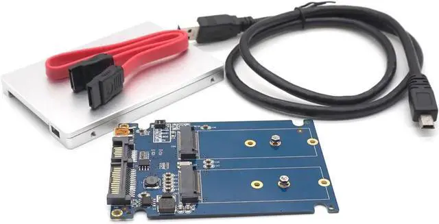 Alt view image 3 of 7 - Dual M.2 NGFF ssd SATA3 adapter expansion card adapter SATA to NGFF 2.5 inch SATA