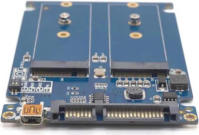 Alt view image 4 of 7 - Dual M.2 NGFF ssd SATA3 adapter expansion card adapter SATA to NGFF 2.5 inch SATA