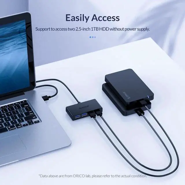 Alt view image 3 of 7 - USB HUB 4 Port USB 3.0 Splitter With Micro USB Power Port Multiple High Speed OTG Adapter for Computer Laptop 4 x USB 3.0 Port, 1ft cable