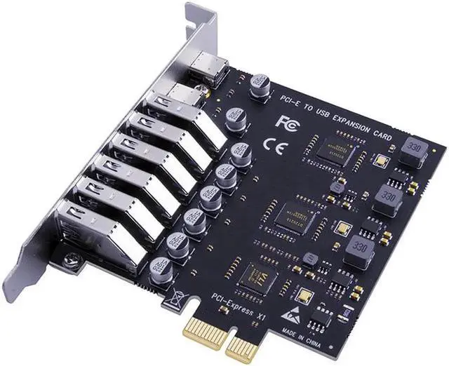 Alt view image 3 of 6 - USB 3.2 Card PCIe X1 To USB Gen1 5Gbps 8 Port (6 USB A +2 Type C) Chip VL805+NEC720210 Converter Adapter Expansion PCIE Splitter