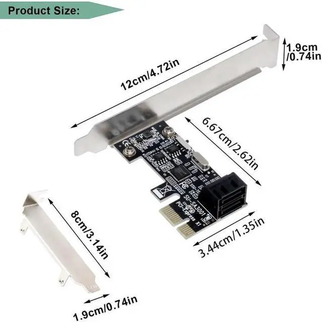 Alt view image 6 of 7 - PCI-e to 2 Ports SATA3.0 Expansion Card PCIE To Sata 3.0 Convert Adapter Interface For Ssd Boot System Riser Controller