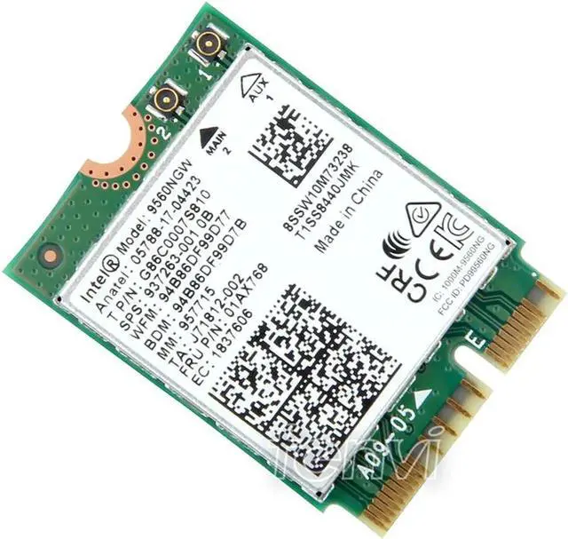 Alt view image 4 of 6 - Dual Band 1.73Gbps 802.11ac Wifi Wireless Network Wlan Card For Intel 9560 9560NGW NGFF Key E 2.4G/5Ghz Wi-fi Bluetooth 5.0