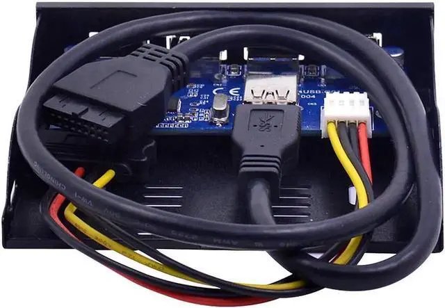 Alt view image 4 of 7 - 19Pin 4 Port USB 3.0 Front Panel Combo Bracket USB3.0 Hub Adapter for PC Desktop 3.5" FDD Floppy Disk Drive Bay