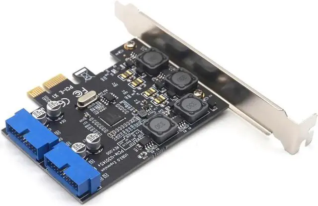 Alt view image 3 of 7 - USB3.0 PCI-E PCI Express X1 Expansion Card Front 5Gb/s USB 3.0 HUB 19PIN Interface Controller Adapter for PC Desktop