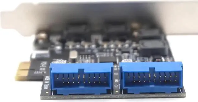 Alt view image 5 of 7 - USB3.0 PCI-E PCI Express X1 Expansion Card Front 5Gb/s USB 3.0 HUB 19PIN Interface Controller Adapter for PC Desktop