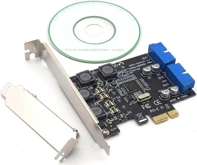 Alt view image 4 of 7 - USB3.0 PCI-E PCI Express X1 Expansion Card Front 5Gb/s USB 3.0 HUB 19PIN Interface Controller Adapter for PC Desktop