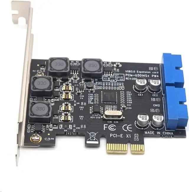 Alt view image 7 of 7 - USB3.0 PCI-E PCI Express X1 Expansion Card Front 5Gb/s USB 3.0 HUB 19PIN Interface Controller Adapter for PC Desktop