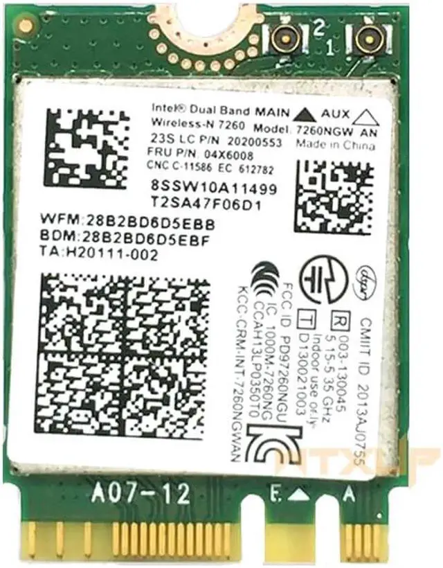 Alt view image 4 of 4 - 7260AN 7260NGW 2.4G 5G 300Mbps wifi + Bluetooth 4.0 NGFF M.2 wireless network Card 04X6008 for Thinkpad X240 X230S T440S T431