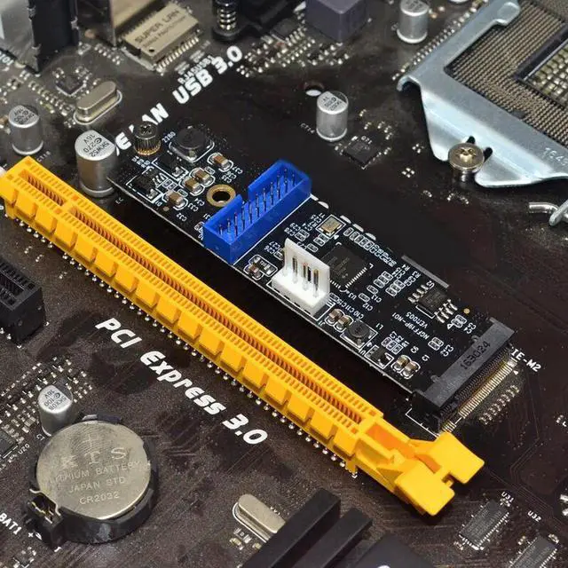 Alt view image 6 of 6 - M.2 NGFF NVME to USB 3.0 19Pin Header Convert Card NGFF to 2 Port USB3.0 Expansion Card Transfer Adapter IDE 4PIN Power Supply