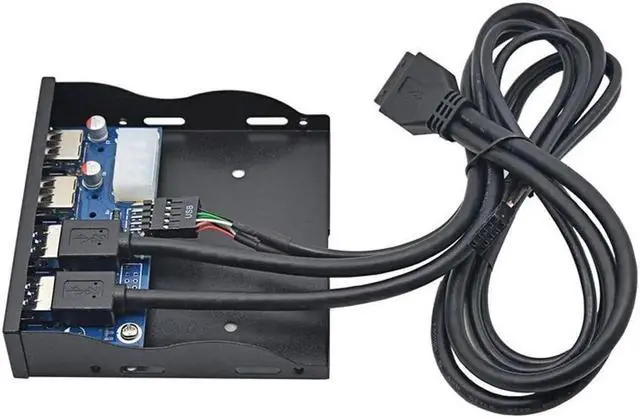 Alt view image 3 of 7 - HUB USB 2.0 USB 3.0 4 Port Front Panel USB3.0 Hub Splitter Internal Combo Bracket Adapter for Desktop 3.5 Inch Floppy Bay