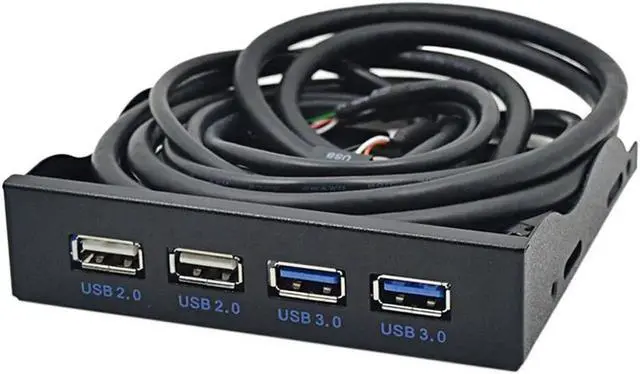 Alt view image 2 of 7 - HUB USB 2.0 USB 3.0 4 Port Front Panel USB3.0 Hub Splitter Internal Combo Bracket Adapter for Desktop 3.5 Inch Floppy Bay