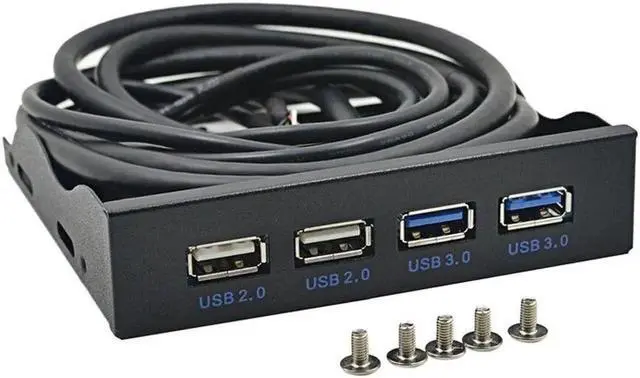 Main image of HUB USB 2.0 USB 3.0 4 Port Front Panel USB3.0 Hub Splitter Internal Combo Bracket Adapter for Desktop 3.5 Inch Floppy Bay