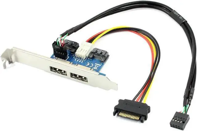 Alt view image 3 of 7 - Dual Port SATA to 5V 12V Power Over ESATA USB Port Adapter Convert Expansion Converter Card Connect to 2.5" 3.5" Hard Disk