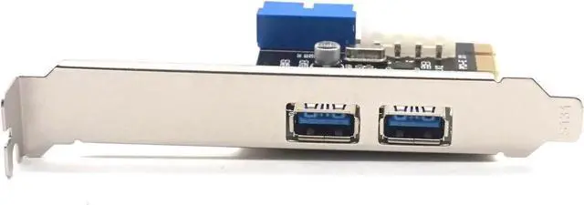Alt view image 2 of 7 - PCIE PCI-E to USB 3.0 Expansion Card External 2 Port USB3.0 + Internal 19pin Header PCIe Card 4pin IDE Power Connector