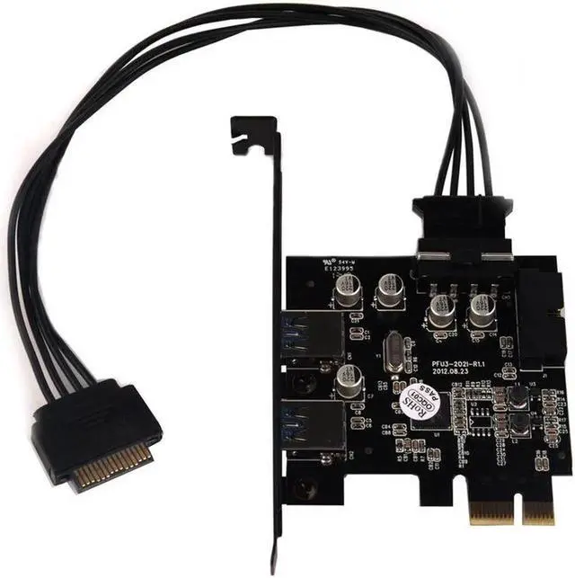 Alt view image 2 of 6 - PCIE to 2 Port USB 3.0 PCI-e Internal 20Pin Adapter PCI Express 5.0Gbps 19Pin FL1100 chipset support WIN10 WIN8 MAC OS